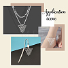40Pcs 201 Stainless Steel Filigree Pendants STAS-UN0042-12-5