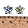 Alloy with Rhinestone Slide Charms RB-NH0002-05P-3