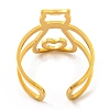304 Stainless Steel Hollow Cat Open Cuff Ring RJEW-F149-02G-3
