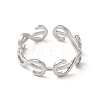 304 Stainless Steel Initial Letter S Open Cuff Ring for Women RJEW-E066-10P-2