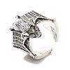 Alloy Bat Open Cuff Rings for Men Women RJEW-G286-02AS-1