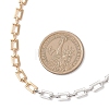 Two Tone Brass Rectangle Link Chain Necklaces NJEW-JN05761-3
