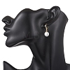 Natural Pearl Leverback Earrings EJEW-JE06877-02-2