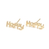 Brass Stud Earrings EJEW-P346-02C-G-4