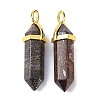 Natural Bronzite Pointed Pendants G-G025-01G-14-2