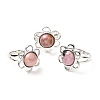 Natural Rhodochrosite Adjustable Rings RJEW-P043-01P-24-1