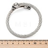 Skull 304 Stainless Steel Twisted Rope Shape Bangles for Women Men BJEW-D304-02AS-02-3