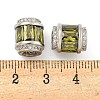 Rack Plating Brass Micro Pave Cubic Zirconia European Beads KK-F089-31P-05-3