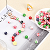 120Pcs 10 Colors Spray Painted Wood Beads WOOD-CA0001-64-3