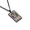 304 Stainless Steel Curb Chain Rectangle with Constellation Pendant Necklaces PW-WG0F5D0-06-1