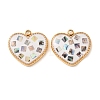 304 Stainless Steel Enamel Pendants STAS-F352-05C-03-1