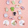 13Pcs 13 Style Dinosaur & Cat & Frog Acrylic Brooch Pin JEWB-SZ0001-83-5