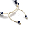 Natural Lapis Lazuli Braided Round Bead Bracelets BJEW-K251-06L-4
