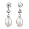 Natural Pearl Ear Studs EJEW-P286-03P-1