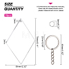 BENECREAT DIY Rhombus with Angle Acrylic Blank Pendant Keychain Making Kits DIY-BC0001-63A-2