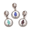 304 Stainless Steel Crystal Rhinestone European Dangle Charms STAS-F278-03P-1