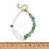 Natural Gemstone Chip Beads & Glass Seed Beads Beaded Bracelets for Women BJEW-JB14137-6
