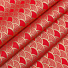 Fish Scales Pattern Japanese-style Cotton Fabric DIY-WH0579-98B-1