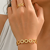 Elegant Brass Micro Pave Clear Cubic Zirconia Hollow Open Bangle & Ring Set for Women DL4385-3