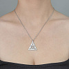201 Stainless Steel Hollow Triangle with Eye Pendant Necklace NJEW-OY001-91-2