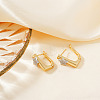Brass Clear Cubic Zirconia Hoop Earrings PP3741-1-2