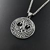 Stylish Punk Stainless Steel Hollow Tree of Life Pendant Necklaces for Men AE1544-3