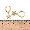 Starfish Brass Micro Pave Clear Cubic Zirconia Hoop Earrings EJEW-H180-28G-5