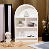 Arch Shaped Gesso Jewelry Display Stands for Rings ODIS-WH0095-028-4