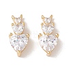 Brass Micro Pave Clear Cubic Zirconia Pendants KK-G415-07G-2