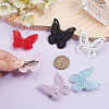 48Pcs 6 Colors Lace Butterfly Alligator Hair Clips PHAR-CP0001-15-3