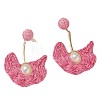 Alloy Raffia Fan Dangle Stud Earrings FS-WGB8543-07-2