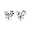 Brass Heart Stud Earring Findings KK-N232-440P-2