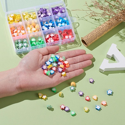 240Pcs 12 Style Handmade Polymer Clay Beads CLAY-YW0001-29-1
