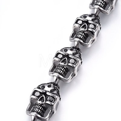 304 Stainless Steel Link Bracelets BJEW-L631-15AS-1