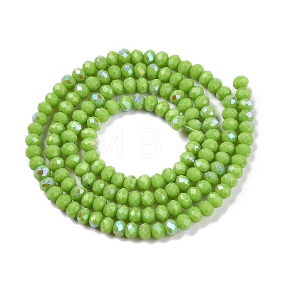 Electroplate Opaque Solid Color Glass Beads Strands EGLA-A044-P2mm-L30-1