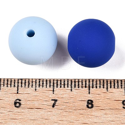 Rubberized Style Imitated Silicone Acrylic Beads MACR-T048-01A-09-1