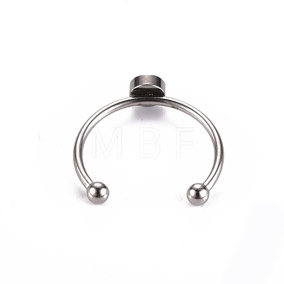 201 Stainless Steel Cuff Pad Ring Settings STAS-S080-042A-P-1