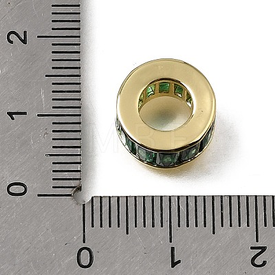 Brass Pave Cubic Zirconia European Beads KK-C262-14G-03-1