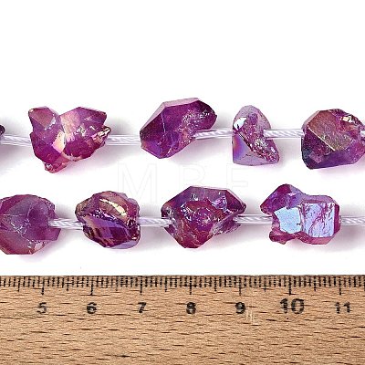 Dyed Electroplate Raw Rough Natural Amethyst Beads Strands G-Q610-05D-1