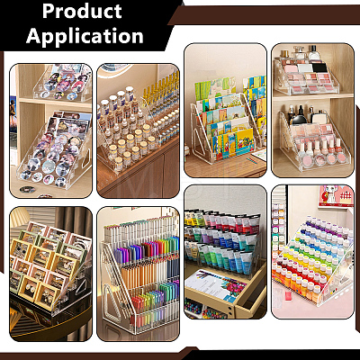 4-Tier 20-Grid Acrylic Card Display Riser Stands ODIS-WH0030-339B-1