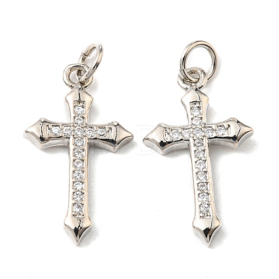 Brass Micro Pave Cubic Zirconia Pendants X-ZIRC-P060-21P-1