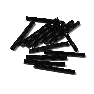 Baking Paint Glass Twist Bugle Beads GLAA-WH0039-11E-1