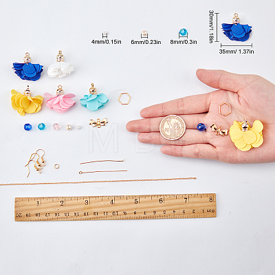 SUNNYCLUE DIY Flower Cloth Pendant Earrings Making Kits DIY-SC0013-04-1