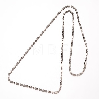 304 Stainless Steel Ball Chains Necklaces NJEW-O066-21-1