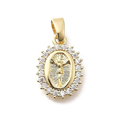 Brass Micro Pave Cubic Zirconia Pendants KK-P336-01B-G-1