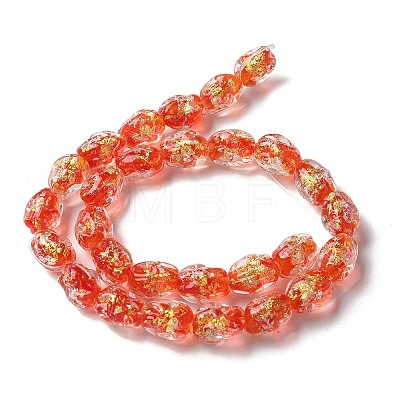 Handmade Foil Lampwork Beads Strands FOIL-Z001-06C-1