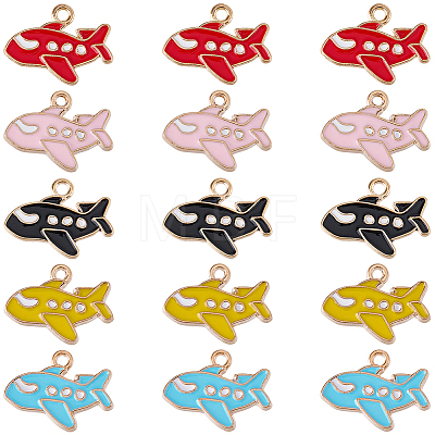 40Pcs 5 Colors Alloy Enamel Pendants ENAM-SC0008-19-1