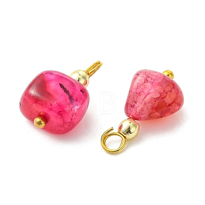 Natural Agate(Dyed & Heated) Tumbled Stone Pendants PALLOY-JF05540-03-1