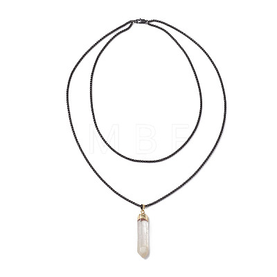 Natural Quartz Crystal Pendant Necklaces NJEW-JN04840-1