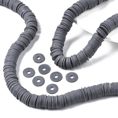 Flat Round Handmade Polymer Clay Beads CLAY-R067-12mm-41-1
